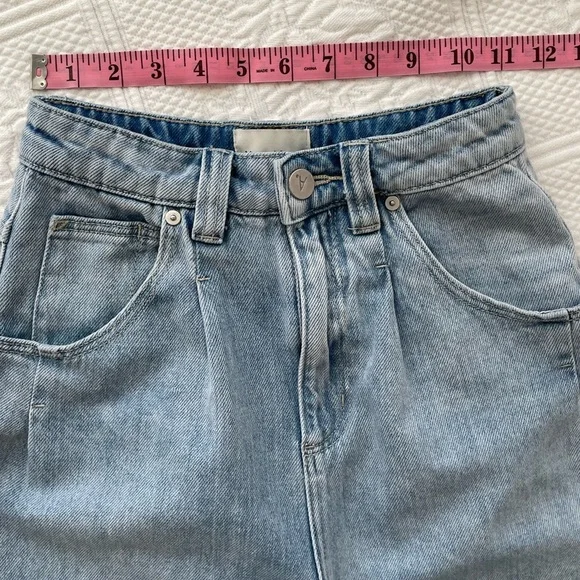 ABRAND Miami Taper Brandy High Waist Straight Leg Tapered Pleats Denim Jeans 24 - Picture 13 of 16